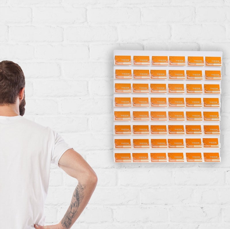 SourceOne Acrylic 48 Pocket Wall Mount Business Card Holder - Image 3